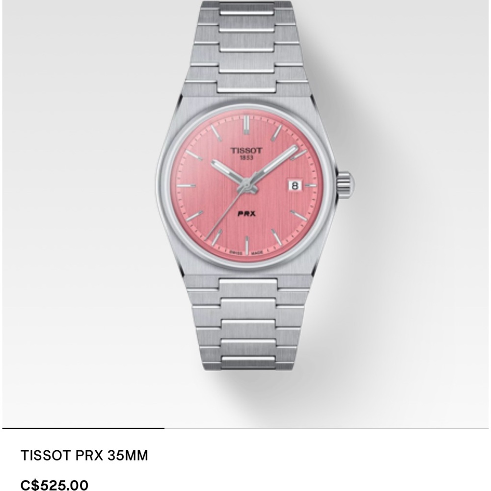 Tissot PRX 35mm Stainless Steel Watch with Pink Dial